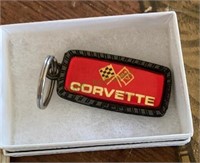 Vintage metal Corvette key chain