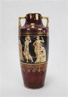 Porcelain Classical Figures Design Maroon Bud Vase