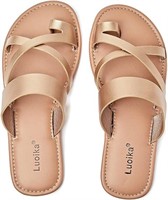 Luoika Women's Wide Width Slide Sandals-8XW