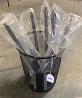 Metal Trash Can with Window Squeegees
