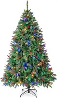 Goplus 7ft Pre-lit Artificial Christmas Tree,