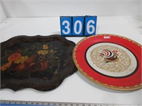 TOLEWARE & TIN ROOSTER PLATTERS