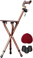 Folding Seat Cane 440 lbs Capacity (Brown LED)