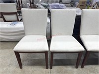 2 upholstered wood leg dining chairs