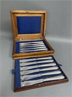 Very Early Sterling Silver Fish Knife Set