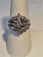 14k White Gold Keepsake Diamond Ring size 8 1/2