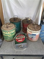 Old oil and gas cans