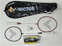 2 Victor Badminton Rackets, RRP $49.99 With Case,