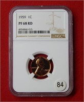 1959 Lincoln Cent NGC PF68 RD