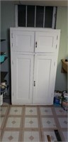 WHITE CABINET, APPROX 61" H X 35 1/2" W X 14 1/2"