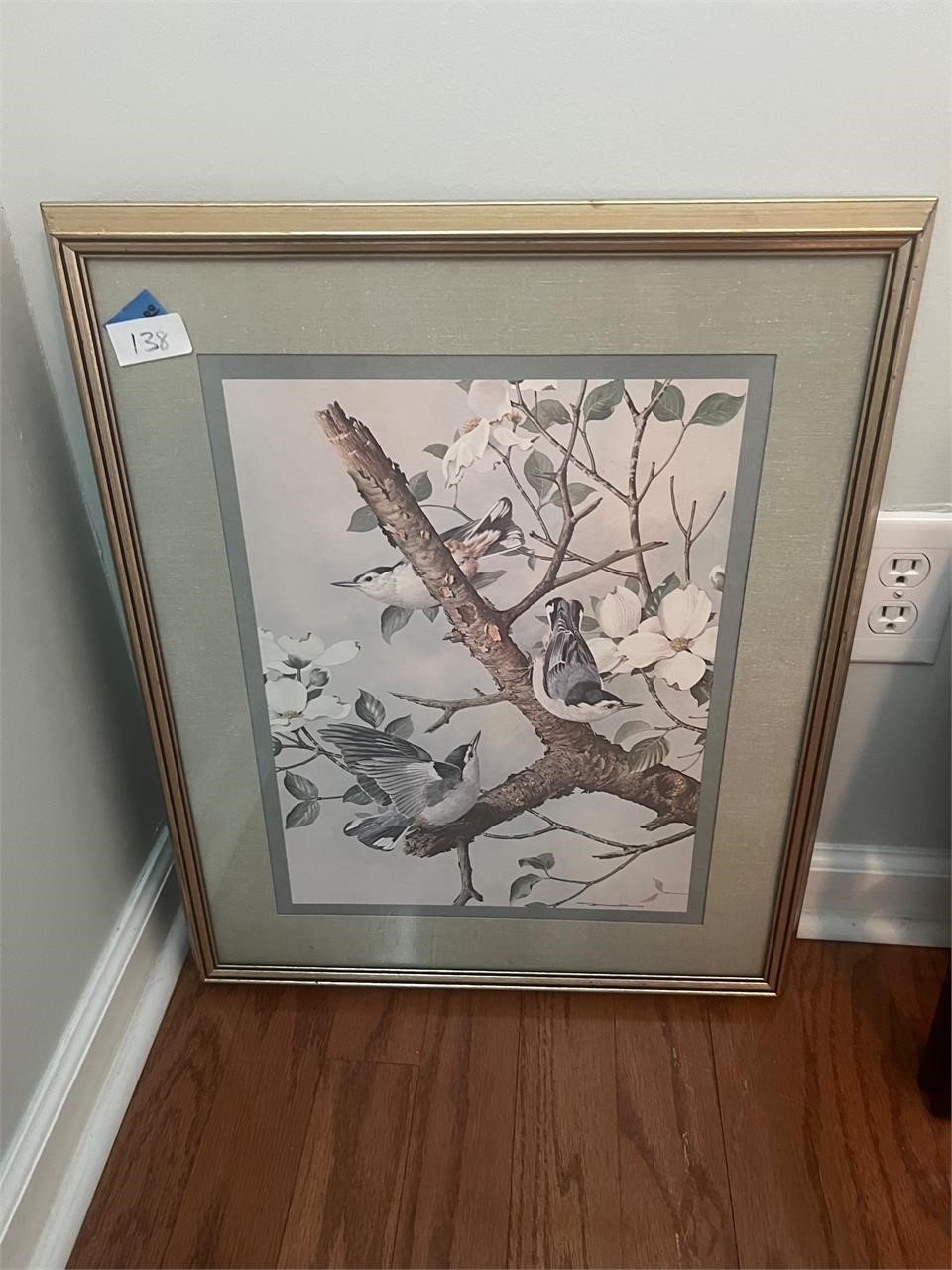 LARGE BIRD PAINTING IN FRAME