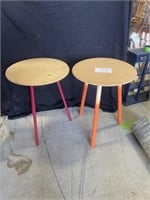 Vintage wood side tables (2)