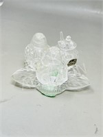 vintage glass cruet set - Bohemian glass