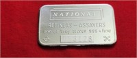 National Refiners 1 Troy Oz.  .999 Fine Silver