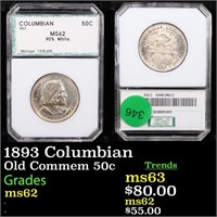 1893 Columbian Old Commem 50c Graded