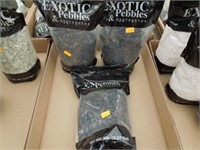 Polished black gravel exotic pebbles 3 bags 5 lb