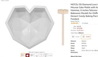 MOTZU 3D Diamond Love Heart Shape Mousse Cake Mold