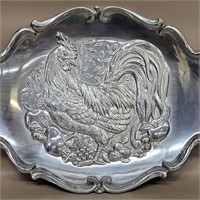 LENOX RETIRED LARGE HANDLED ROOSTER TRAY 23"
