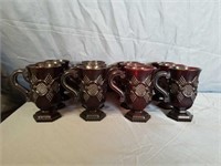 Beautiful Set of 12 Ruby Red Handled Glasses