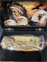 Indian Warrior Pocket knife in box New