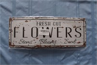 Retro Tin Sign "Fresh Cut Flowers"