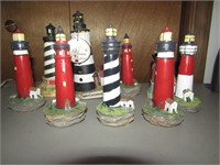 Lot Of Miniature Lighthouses. Tallest is 11" T