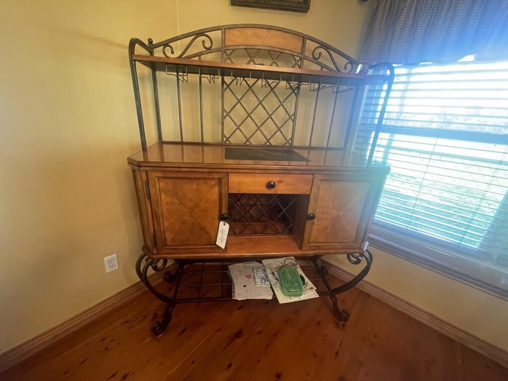 Buffet/Wine Rack w/Wine Glass Holder