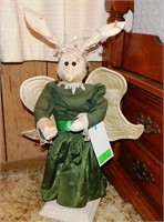 Fabric bunny angel 29" w/ stand attached