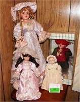 Porcelain dolls, various sizes