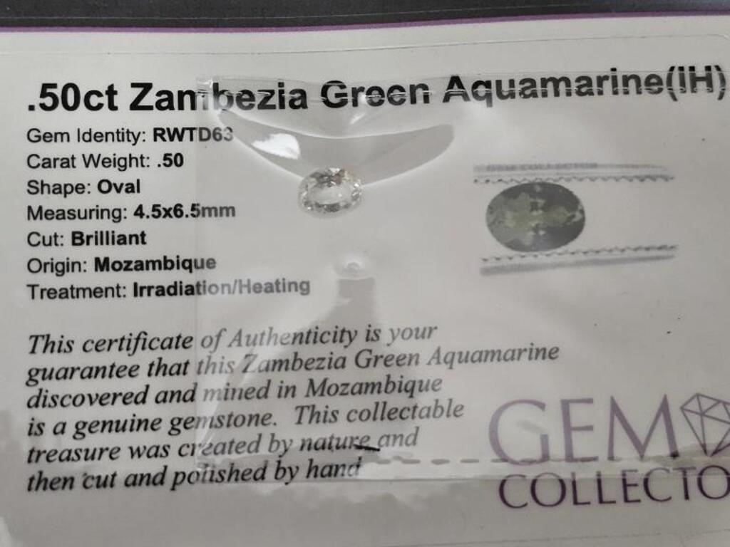 .50ct Zambezia Green Aquamarine