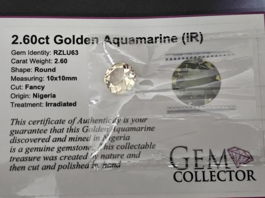 2.60ct Golden Aquamarine