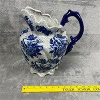Bombay Company Blue/White Floral Crackle Pitcher