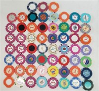 59 Various Vintage And Mixed Casino Chips