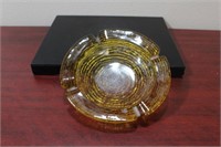 Retro Textured Round Glass Ashtray