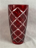 Red Cut Vase