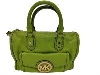 MK Lime Green Leather Top Handle Satchel Bag