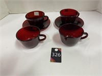 Ruby Red Cups & Saucers