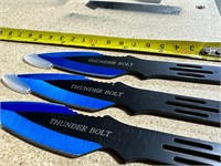 3 THROWING KNIVES - BLUE AND BLACK