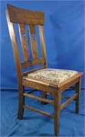 Wooden chair with floral bottom
