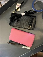 2 wallets 1 pink 1 black cross body