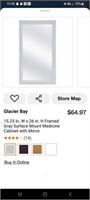 .15.25"X26" Grey Medicine Cabinet