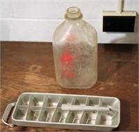 Vintage Milk Bottle & Ice Cube Tray