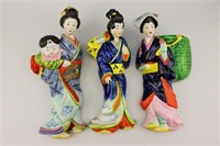 3 1930s Japanese Figural Wall Pockets