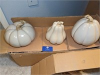 (3) Ceramic Pumpkins (used)