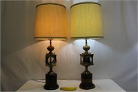 Pair Large MCM Captain's Lamps