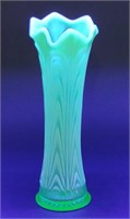 Fenton Boggy Bayou Reverse Drapery Uranium Vase