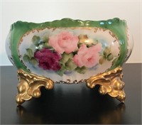 CONTINENTAL HAND PAINTED PORCELAIN CENTERPIECE