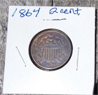 US 1864 US 2 Cent Piece