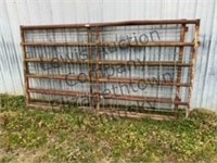 116” hinged metal gate with wire panel