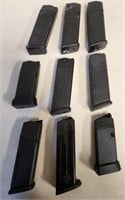 P - LOT OF 9 AMMO MAGS (Q36)